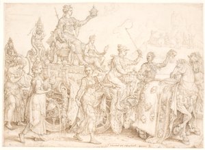 Char triomphal. Opulentia (richesse) - Maarten van Heemskerck