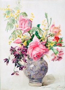 Vase de roses - Madeleine Jeanne Lemaire