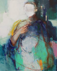 A New Thread, 2020 (acrylique, pastel et feuille d