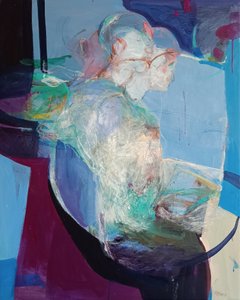 In Stillness We Unfold : Becoming, 2025 (acryliques et pastels sur toile)