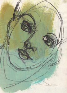 Sketchbook 20, 2024 (peinture à la détrempe, encre, fusain sur papier)