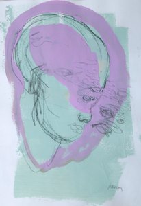 Sketchbook 44, 2025 (peinture à la détrempe, fusain sur papier)