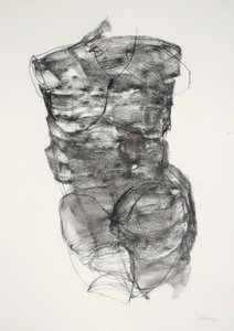 Torse 4, 2022 (fusain sur papier)