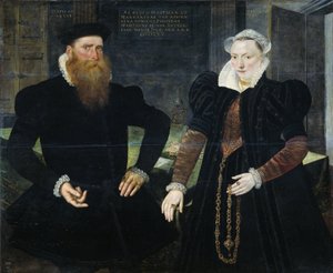 Portrait de Gillis Hooftman, armateur, et de sa femme Margaretha van Nispen (Gilles van Eichelenberg, dit Hoffman) - Maerten de Vos