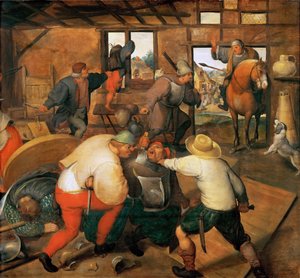Bagarre entre soldats et paysans - Maerten van Cleve