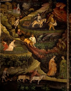 Travail dans les champs (détail) - Maestro (attr. to) Venceslao