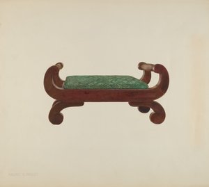 Tabouret - Acajou avec revêtement en crin de cheval, vers 1939 - Magnus S. Fossum