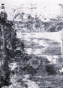 Reflet sur la rivière en noir et blanc