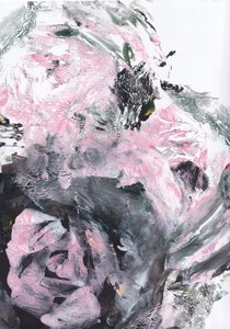 Abstrait dynamique rose et gris - Maira Ribena