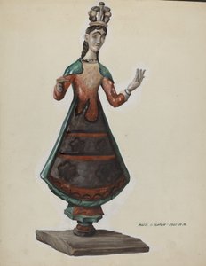 Grande Sainte-Vierge Marie en bois peint