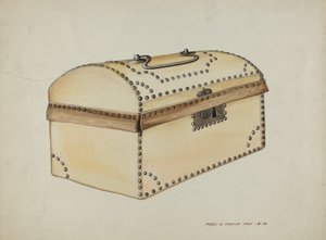 Boîte recouverte de cuir, vers 1937