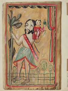 Retablo - San Christopher, 1935-1942 - Majel G. Claflin