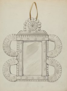 Cadre de miroir en étain, vers 1936 - Majel G. Claflin