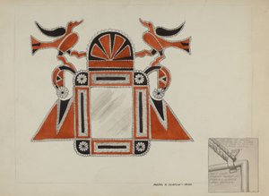 Cadre de miroir en étain, vers 1937 - Majel G. Claflin