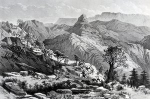 En marche près de Dongolo, gravé par James Ferguson, 1868 - Major A.G.F. Hogg