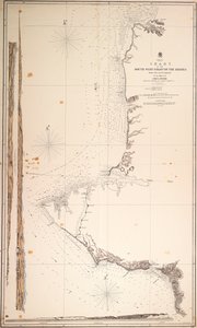 Mer Noire, carte de la côte sud-ouest de la Crimée du cap Aia à la baie d