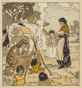 Maggie Tulliver avec les gitans, scène de The Mill on the Floss, par George Eliot - Malcolm Daniel Charleson