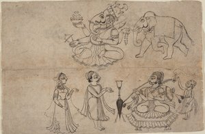 Portrait de Manya Sahib Man Rup Sagarji, fin du 18ème siècle - Manaku