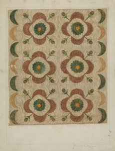 Couvre-lit appliqué et matelassé - Manuel G. Runyan