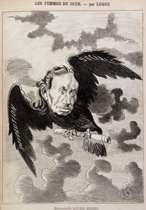 Caricature de Louise Michel en corbeau par Luque