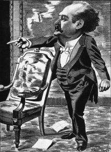 José Dupuis (1831-1900), acteur, comédien fantaisiste. Caricature par le dessinateur Manuel Luque. Dans « La Caricature » de 1886. - Manuel Luque