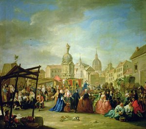 La foire de Madrid sur la Plaza de la Cebeda