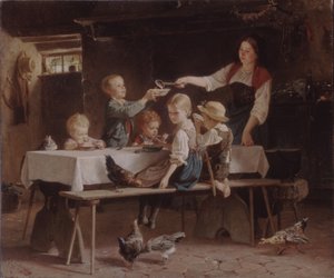 Enfants au déjeuner - Marc Louis Benjamin Vautier the Elder