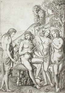 Apollon enseignant la musique aux Grâces - Marcantonio Raimondi