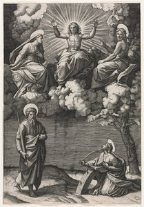 Christ, la Vierge et Saint Jean-Baptiste avec les saints Paul et Catherine - Marcantonio Raimondi