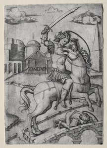 Horatius Coclès défendant le pont Sublicius - Marcantonio Raimondi