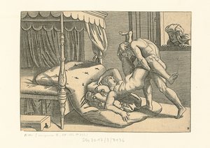 I Modi. Position 9, 1530-1540 - Marcantonio, Raimondi