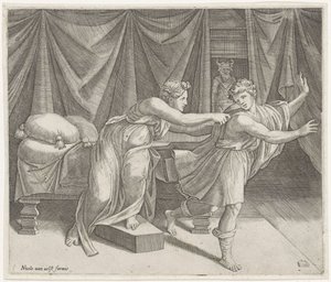 Joseph et la femme de Potiphar - Marcantonio Raimondi