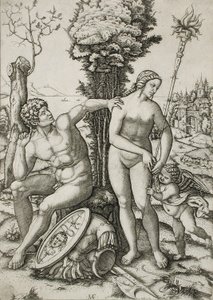 Mars, Vénus et Cupidon - Marcantonio Raimondi