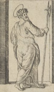 Saint Jude, tenant une hallebarde dans sa main droite, de la série 