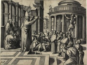 Saint Paul prêchant à Athènes - Marcantonio Raimondi