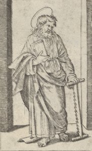 Saint Simon, une scie dans sa main gauche abaissée, de la série 