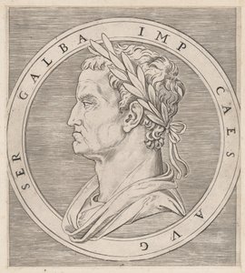 Speculum Romanae Magnificentiae : Galba, des Douze Césars, vers 1500-1534 - Marcantonio Raimondi