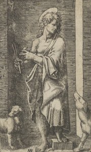 Saint Lazare flanqué de deux chiens, de la série 