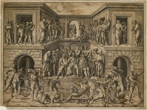 Le martyre de Saint Laurent - Marcantonio Raimondi