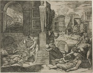Le Morbetto, ou La Peste de Phrygie - Marcantonio Raimondi
