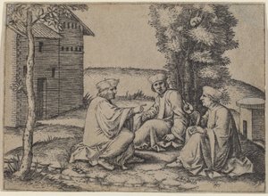 Les trois docteurs - Marcantonio Raimondi