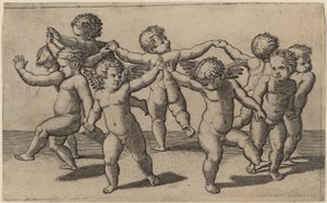 Danse des cupidons - Marcantonio Raimondi after Raphael