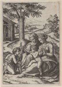 Madone sous un Palmier - Marcantonio Raimondi after Raphael