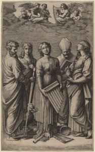 Sainte Cécile - Marcantonio Raimondi after Raphael
