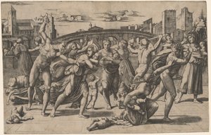 Le massacre des innocents - Marcantonio Raimondi after Raphael
