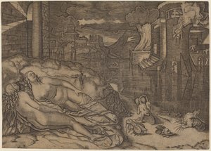 Le rêve de Raphaël - Marcantonio Raimondi possibly after Raphael
