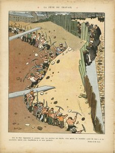 Illustration de Marcel Capy dans Le Rire, 27/04/12 - Fête du Travail - Urbanisme, Travail, 1er mai - Terrassiers