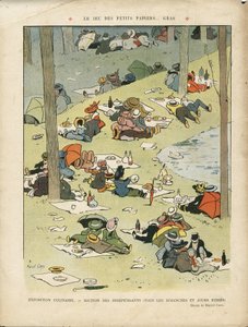 Illustration de Marcel Capy dans Le Lire, 28/05/10 - Le jeu des petits papiers... gras - Loisirs, Pique-nique, Gastronomie - Marcel Amable O.L. Capy