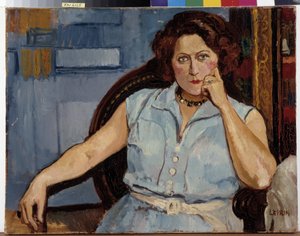 Portrait de femme assise - Marcel Leprin