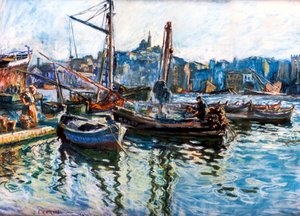 Le Port de Marseille, vers 1920 - Marcel Leprin